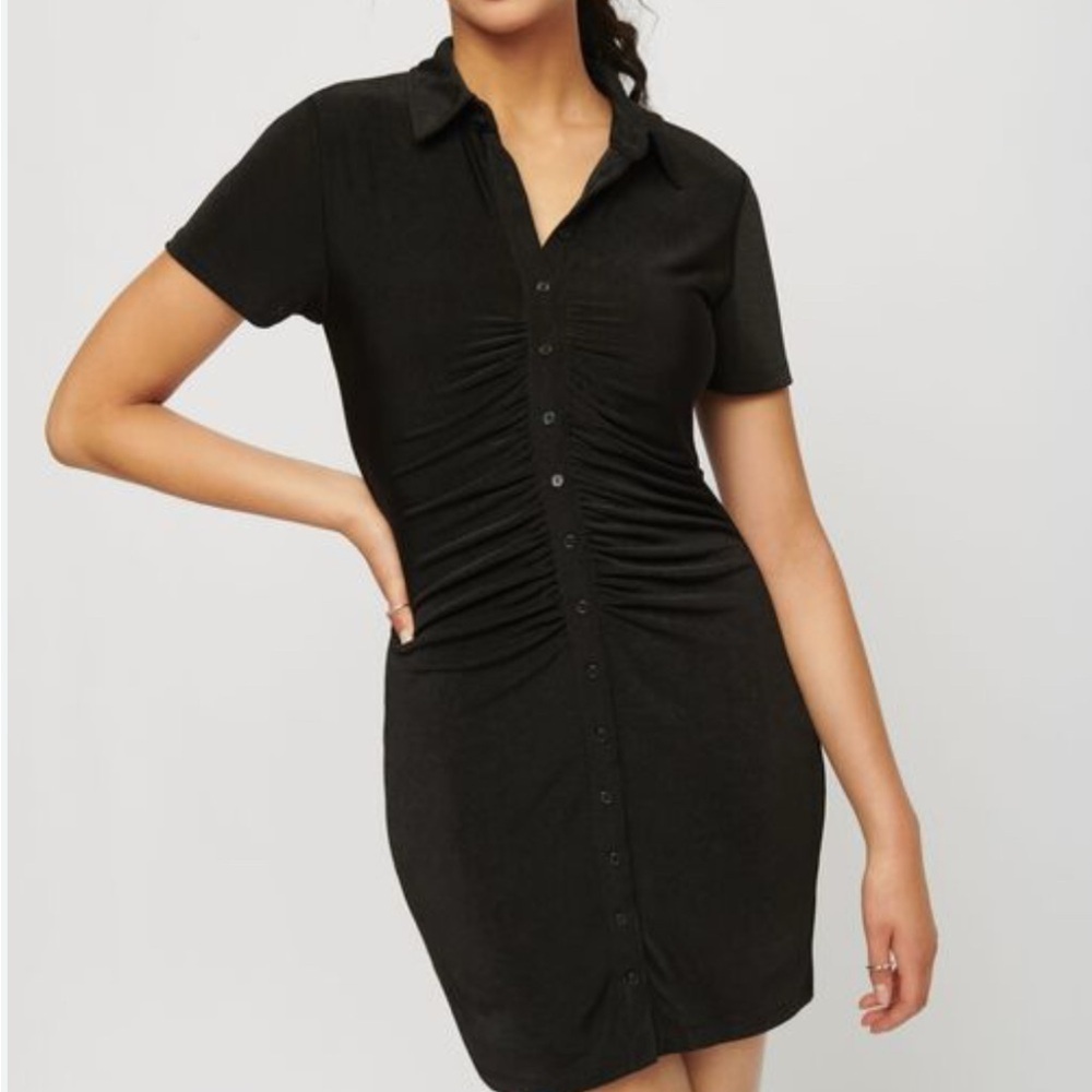 Tiffany & Grey Black Button-Down Short Sleeve Dress - Picture 7 of 7
